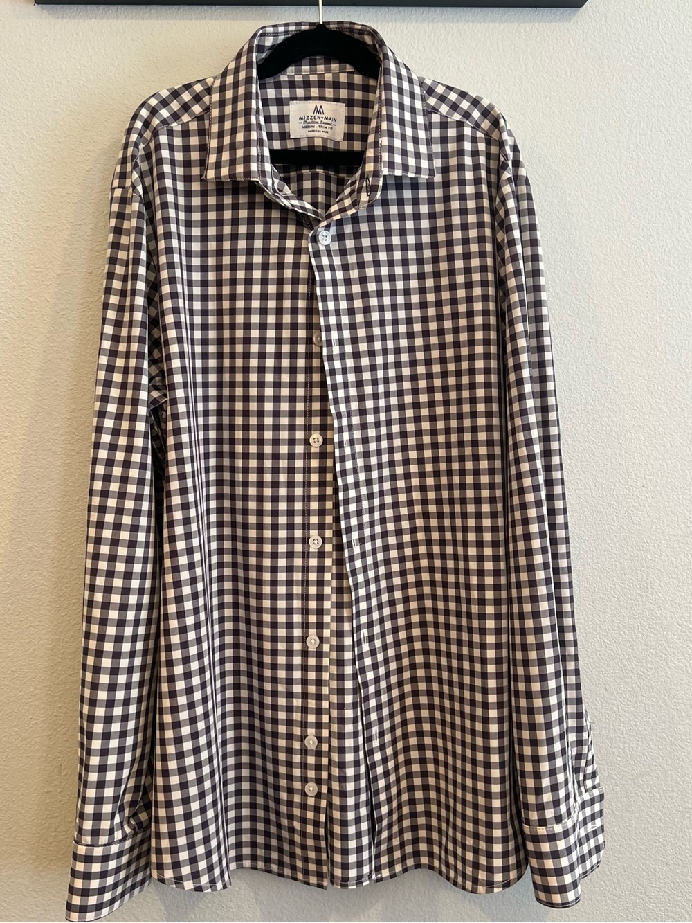 Mizzen+Main Men’s Black and White Gingham Dress Shirt